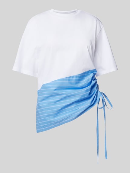 MAX&Co. T-shirt z bocznym marszczeniem model ‘BREST’ Jasnoniebieski 2