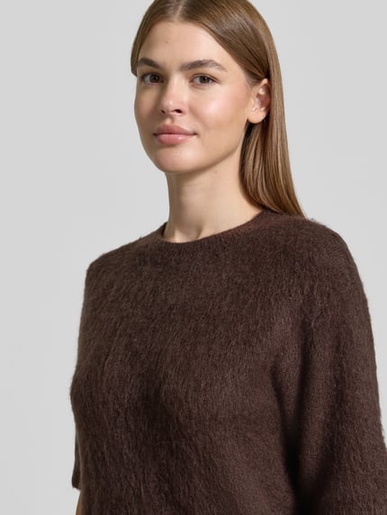 OPUS Pullover aus Mohair mit Halbarm Modell 'Pammi' Dunkelbraun 3