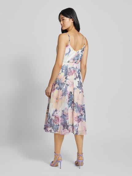 Jake*s Cocktail Knielanges Cocktailkleid mit Wasserfall-Ausschnitt Ecru 5
