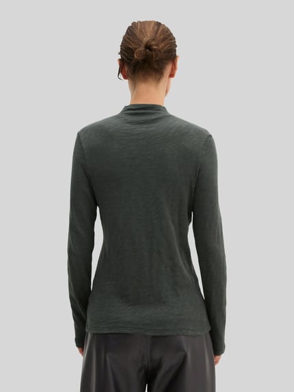 Marc O'Polo Langarmshirt mit Mock Neck Anthrazit 5