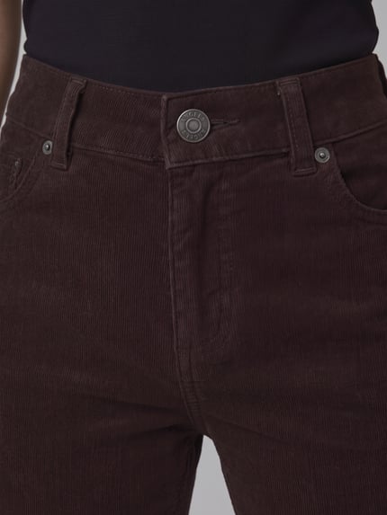 ANGELS Regular Fit Cordhose mit Label-Patch Modell 'Lara' Dunkelbraun 3