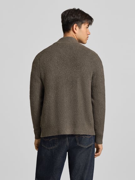 ONLY & SONS Regular Fit Strickjacke mit Zweiwege Reißverschluss Schlamm 5