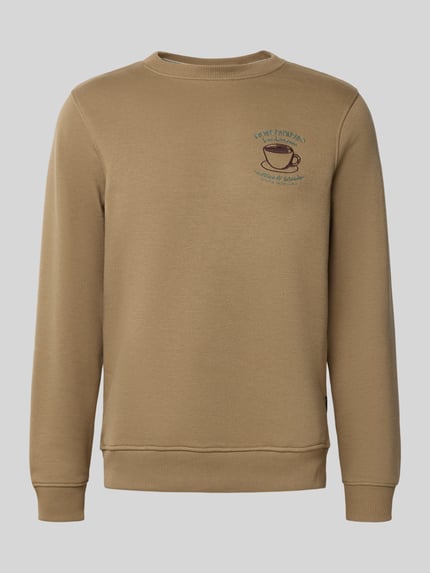Blend Sweatshirt mit Motiv-Stitching Modell 'HIFOLO' Beige 2