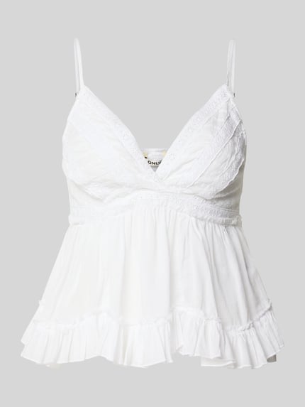 slim fit top van puur katoen model 'TARIA' Shop The Look MANNEQUINE