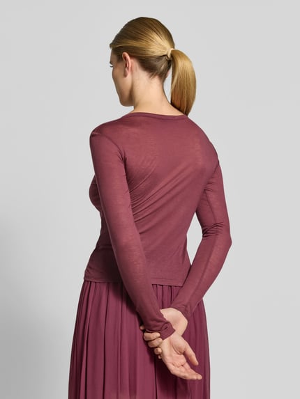 Anine Bing Longsleeve in semitransparenter Optik Bordeaux 5