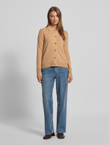 Christian Berg Woman Regular Fit Strickjacke aus reiner Wolle Camel 1