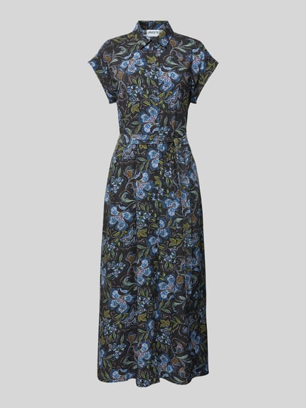 Jake*s Casual Overhemdjurk van viscose met strikceintuur Zwart - 2
