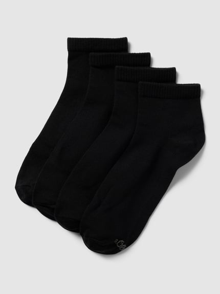 s.Oliver RED LABEL Socken mit Label-Detail im 4er-Pack Modell 'Quarter' Black 1