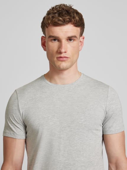 s.Oliver BLACK LABEL regular fit T-shirt met ronde hals Lichtgrijs - 3