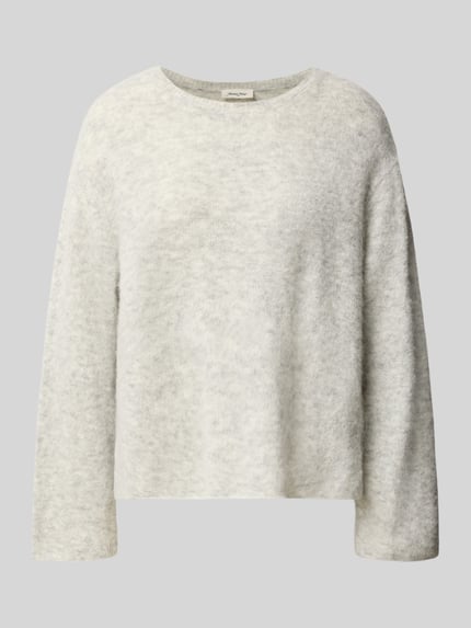 Produktfoto, Relaxed Fit gebreide pullover met ronde hals Model 'VITOW' van American Vintage voor dames, grijs, zachte textuur, maat S, ruglengte 56 cm, mouwlengte 57 cm