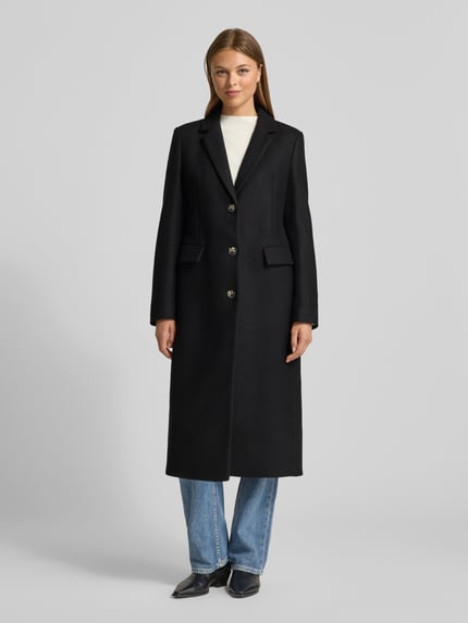 Tommy Hilfiger Płaszcz wełniany o kroju regular fit z domieszką kaszmiru BLACK 4
