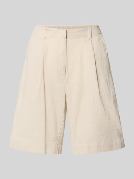 Produktfoto, Comfort Fit Shorts aus Baumwoll-Leinen-Mix Modell 'CAIA' van Vero Moda, effen kleuren, mix van katoen en linnen, labelpatch, steekzakken, haakjes- en ritssluiting, gevlamd garen, dames short