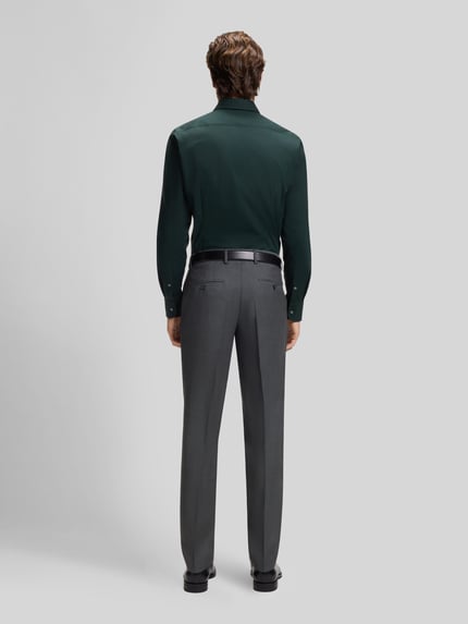 BOSS Koszula o kroju slim fit z mieszanki bawełny, koszula biznesowa model 'HANK' Butelkowy zielony 5
