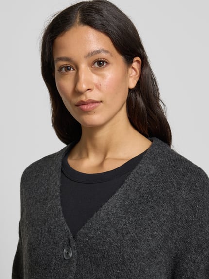 Tom Tailor Denim Regular Fit Strickjacke mit V-Ausschnitt Anthrazit 3