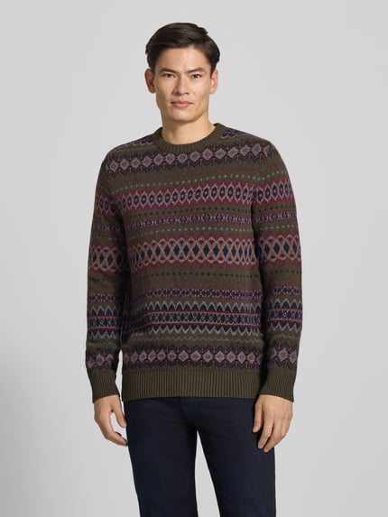 Barbour Regular Fit Pullover aus reiner Wolle Oliv 4
