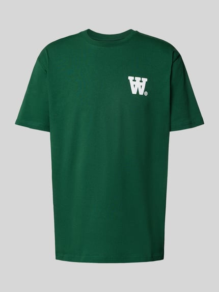 Wood Wood T-shirt met logoprint, model 'Ace' Groen - 2