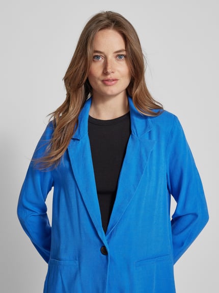 FREE/QUENT Blazer van een mix van viscose en linnen, model 'Luigi' Koningsblauw - 3