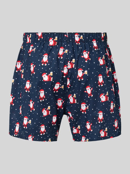 Christian Berg Men Boxershorts im Allover-Look mit elastischem Bund Dunkelblau 3