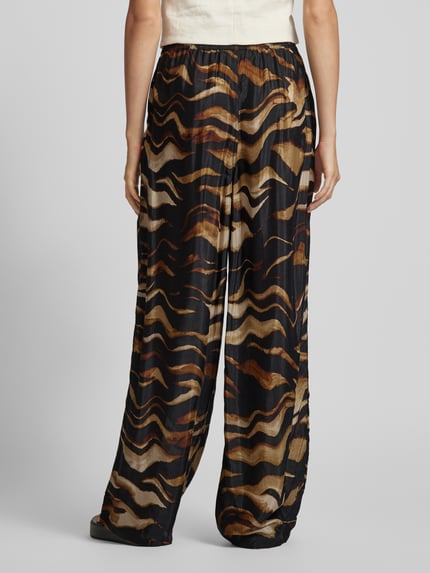 Kaffe Wide Leg Stoffhose mit elastischem Bund Modell 'laila' Black 5
