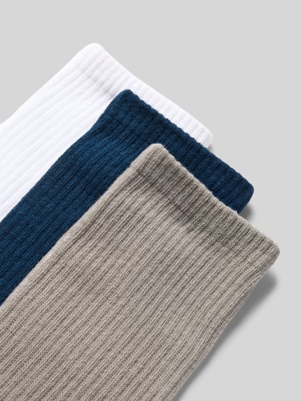 JACK & JONES Skarpety z elastycznymi, prążkowanymi ściągaczami w zestawie 3 szt. Granatowy 2