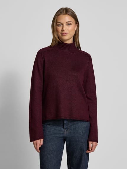 Tom Tailor Loose fit gebreide pullover van viscosemix Rood gemêleerd - 4