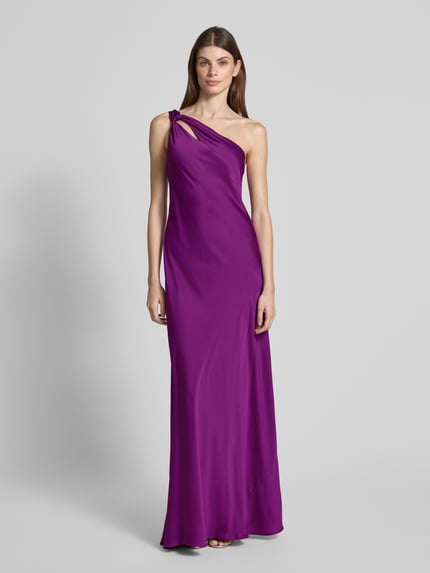 Lauren Ralph Lauren Avondjurk met one shoulder-band, model 'TANEKA' Aubergine - 4