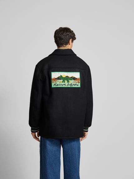 MAISON KITSUNÉ Kurtka koszulowa z kołnierzykiem typu kent Czarny 5