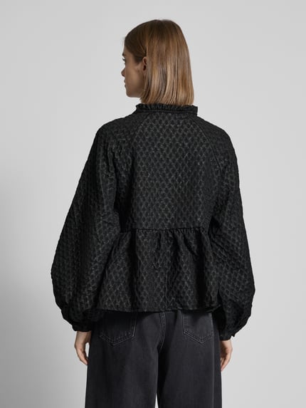 PIECES Relaxed Fit Bluse mit Struktur-Muster Modell 'NIBE' Black 5