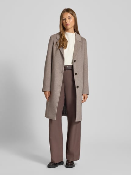 s.Oliver RED LABEL Regular Fit Mantel mit Woll-Anteil Taupe Melange 1
