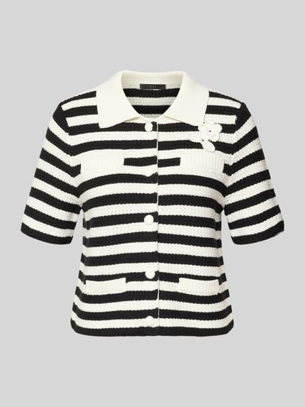Strickjacke mit floraler Applikation und 1/2-Arm Shop The Look MANNEQUINE