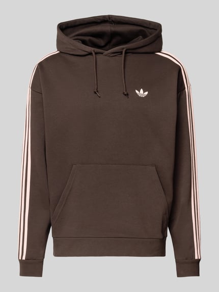 Produktfoto, Oversized Hoodie mit Kapuze von adidas Originals in Braun, Baumwoll-Mix, Känguru-Tasche, Label-Stitching, gerippte Abschlüsse