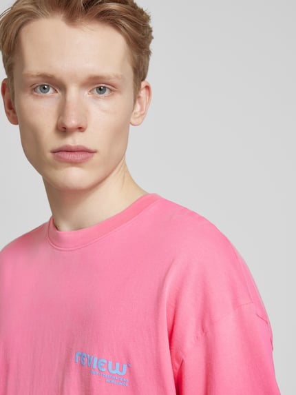 REVIEW T-Shirt mit Label-Print Pink 3