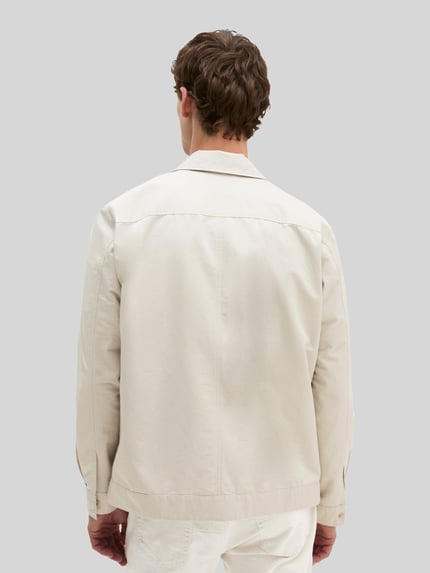 Marc O'Polo Regular Fit Hemdjacke aus Baumwoll-Leinen-Mix Offwhite 5