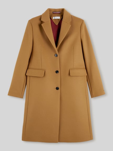 Tommy Hilfiger Mantel aus Wolle mit Gehschlitz Camel 2
