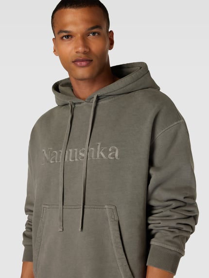 Nanushka Bluza z kapturem o kroju oversized z czystej bawełny Ciemnoszary 3
