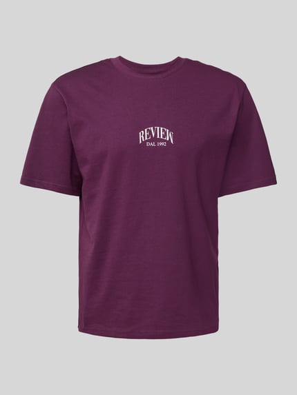 REVIEW T-shirt met labelprint Prune - 2