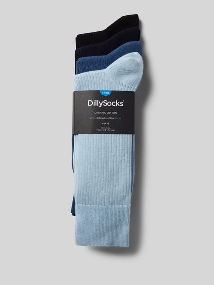 DillySocks Socken in Feinripp-Optik im 4er-Pack Blau 3