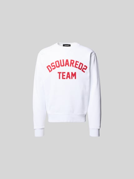 Dsquared2 Sweatshirt mit gerippten Abschlüssen Weiss 2