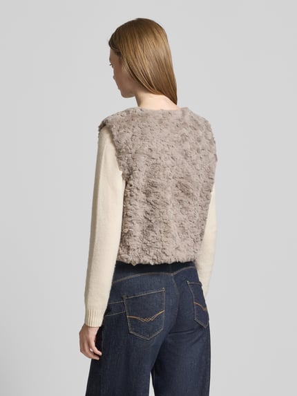 monari Weste aus Teddyfell mit Reißverschluss Taupe 5