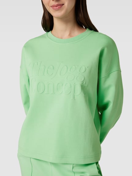 TheJoggConcept Sweatshirt met labelmotief, model 'SELMA' Mintgroen - 3
