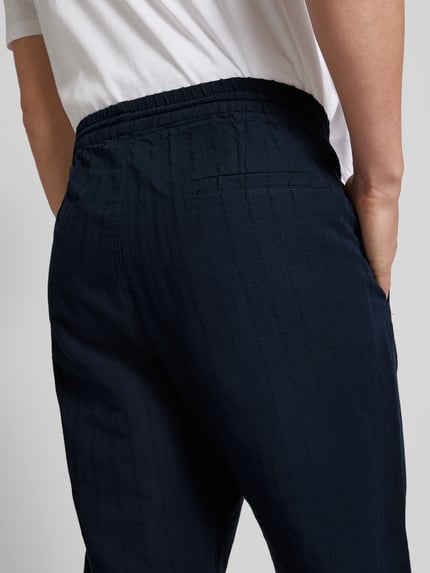 ROTHOLZ Relaxed Fit Stoffhose aus Baumwoll-leinen-Mix Dunkelblau 3