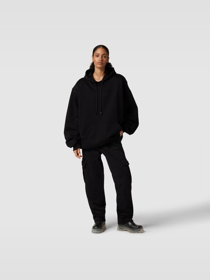 The Mannei Bluza z kapturem o kroju oversized z wyhaftowaną marką Czarny 1