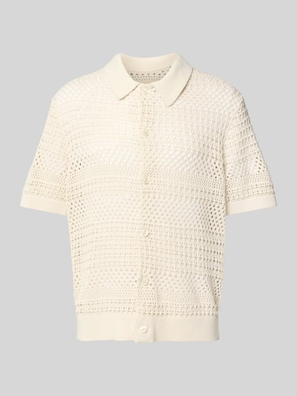 JACK & JONES Premium Bluzka z dzianiny o kroju regular fit z listwą guzikową Złamany biały 2