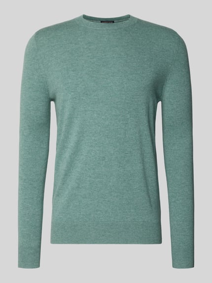 Christian Berg Men Strickpullover aus Wolle-Kaschmir-Mix Schilf Melange 2