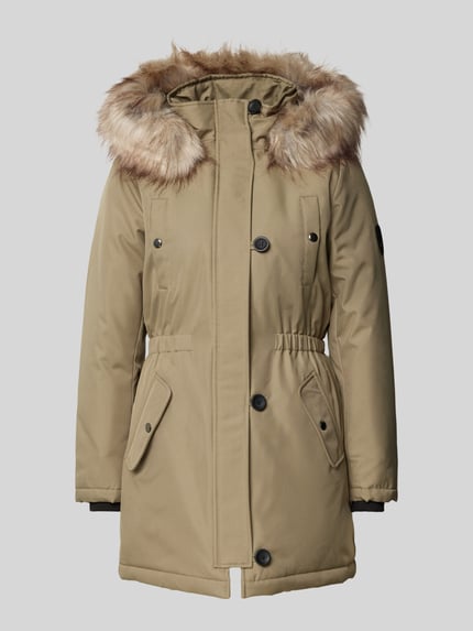ONLY Taillierter Parka mit Kunstfellbesatz Modell 'IRIS' Khaki 2