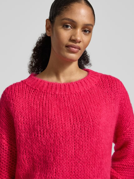 LOLLYS LAUNDRY Oversized Strickpullover mit Mohair-Anteil Modell 'Isolde' Pink 3