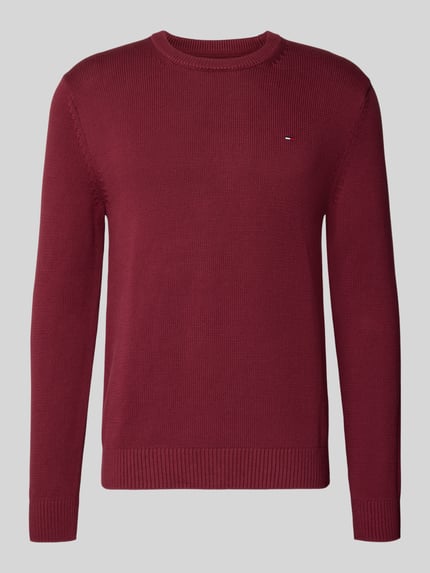 Tommy Jeans Slim Fit Pullover aus reiner Baumwolle Bordeaux 2
