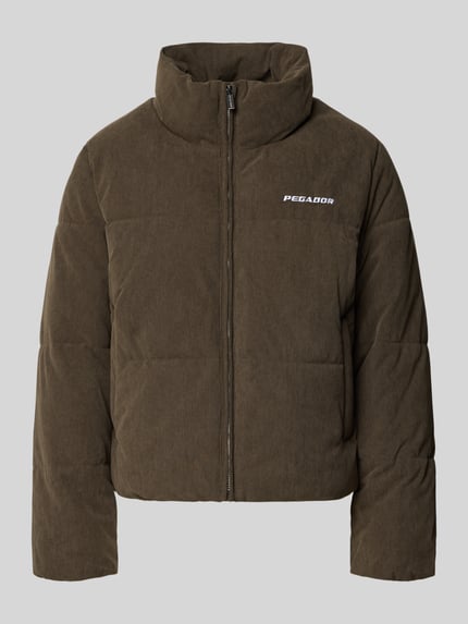 PEGADOR Steppjacke aus Cord mit Label-Stitching Modell 'NARNI' Dunkelbraun 1