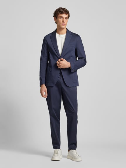 BOSS Regular Fit Anzughose im unifarbenen Design Modell 'Perin' Marine 1