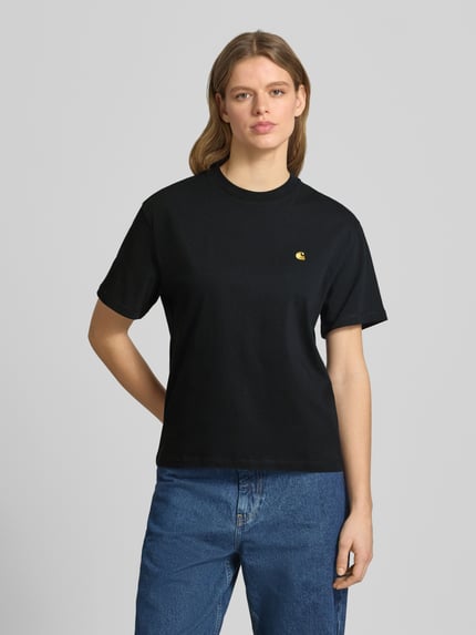 Carhartt Work In Progress T-Shirt mit Label-Stitching Black 4